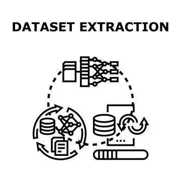 Dataset extraction process vector concept icon Stock Illustration