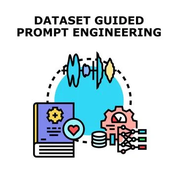 Dataset guided prompt engineering concept for ai Stock Illustration