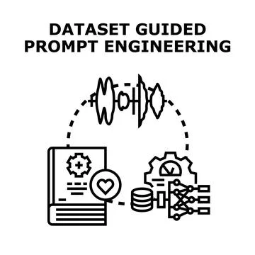 Dataset guided prompt engineering concept for ai Stock Illustration