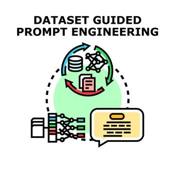Dataset guided prompt engineering conceptual process Stock Illustration