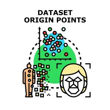 Dataset origin points collecting biometric analysis data Stock Illustration