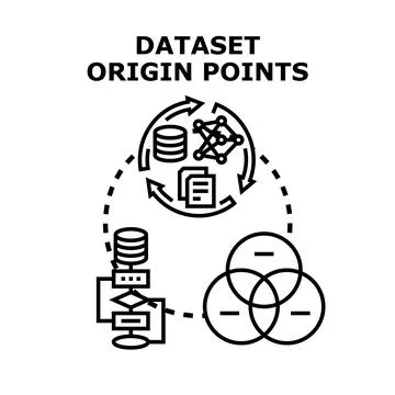Dataset origin points conceptual vector illustration Stock Illustration