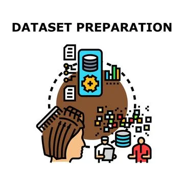 Dataset preparation for artificial intelligence learning Stock Illustration