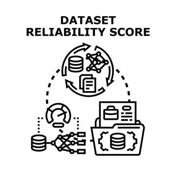 Dataset reliability score data quality assessment Stockillustratie