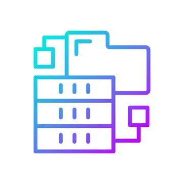 Dataset virtual storage gradient linear vector icon 库存插图