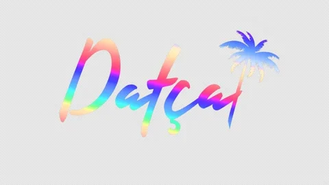 Datca. Animated text. Motion inscription. Alpha channel. 4K video. Stock Footage 154286956