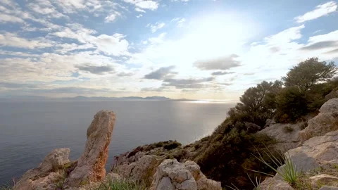 Datca mediterranean sea with cloud time lapse video. Stock Footage 264500023