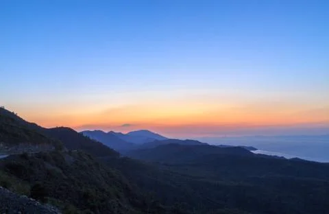 Datca mountain during sunset Stock Photos