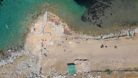 Datça Turkey Knidos Ancient City Aerial View Stock Footage 109583385