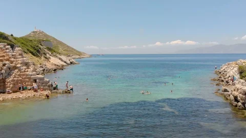 Datça Turkey Knidos Ancient City Aerial View Stock Footage 109583463