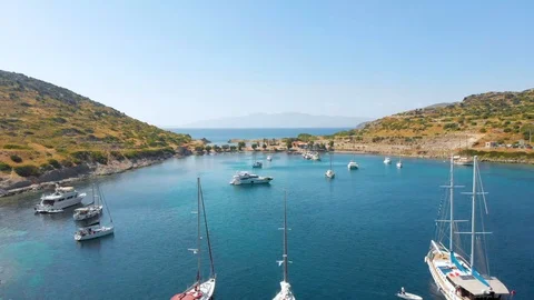 Datça Turkey Knidos Ancient City Aerial View Stock Footage 109583579
