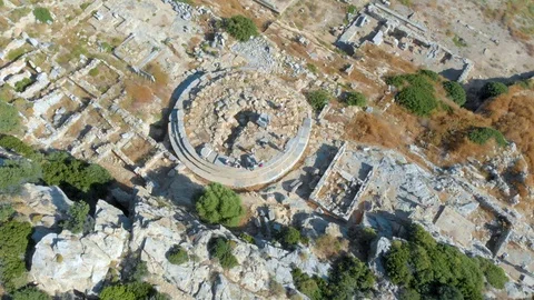 Datça Turkey Knidos Ancient City Aerial View Stock Footage 109584048