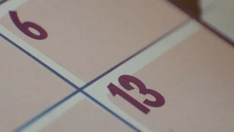 Date 13 on the calendar Stock Footage 97117321