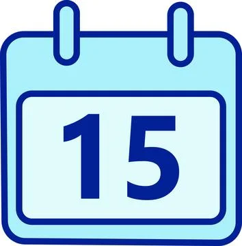 Date 15, Monthly Schedule, Mid Month Calendar Stock Illustration