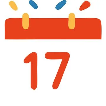 Date 17 at calendar Stock-Illustration