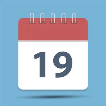 Date 19 Simple Calendar Stock Illustration
