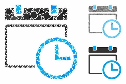 Date and time Composition Icon of Ragged Items Illustrazione stock
