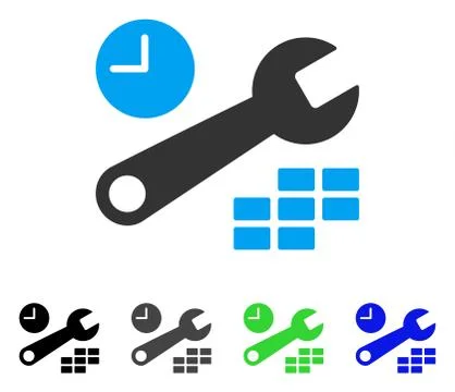 Date And Time Configuration Flat Icon Stock-Illustration