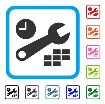 Date And Time Configuration Framed Icon Stock-Illustration
