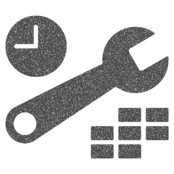 Date And Time Configuration Grainy Texture Icon Illustrazione stock