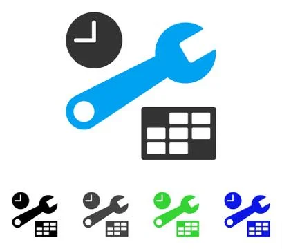 Date And Time Setup Flat Icon Stock-Illustration