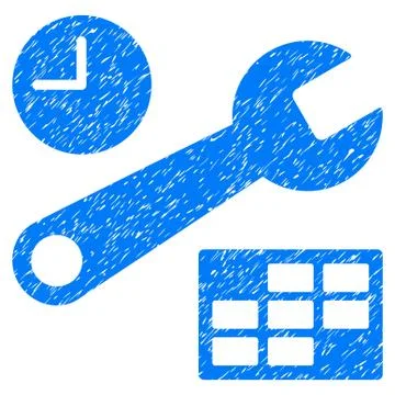 Date And Time Setup Grunge Icon Stock-Illustration