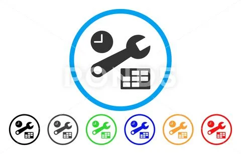 Date And Time Setup Rounded Icon Illustration #79539964