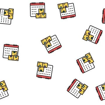 Date and time supply vector seamless pattern 스톡 일러스트