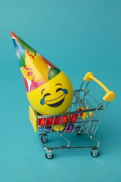 Date April 1. Creative concept for April Fools' Day. Festive decor Stock Photos