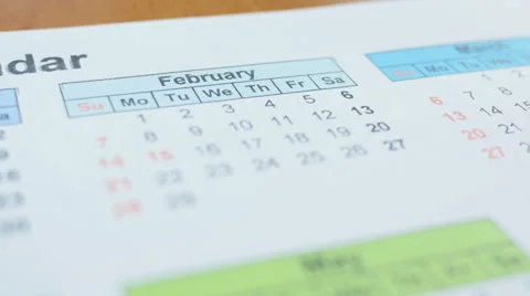 Date In Calendar February 動画素材 64060035