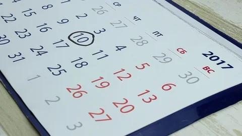 Date on the calendar Stock Footage 81808581