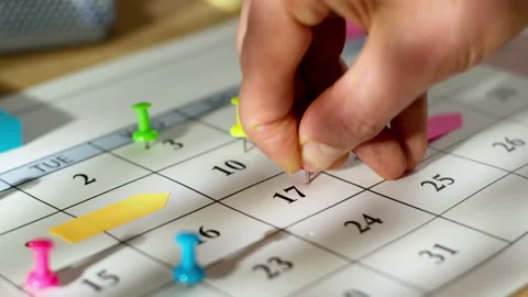 Date calendar reminder, planning concept. Stock Footage 259735287