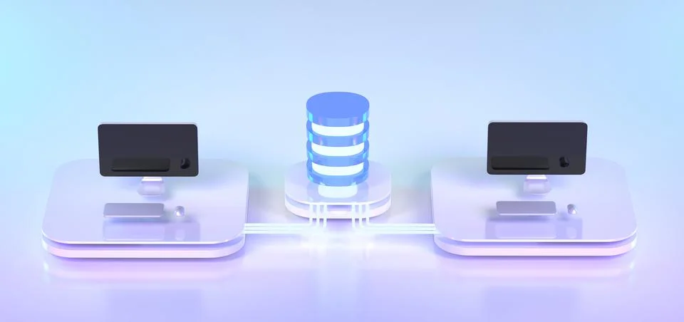 Date center isometric 3d render. Server with computer equipment, web hosting 스톡 일러스트