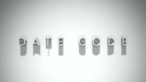 Date code 3D title animation with shadows on a white background Stock-Footage 297386897