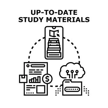 Up to date digital study materials and online education Stock Illustration