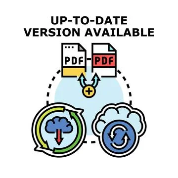 Up to date document version availability and synchronization Ilustração Stock