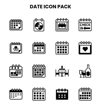 Date DuoTone Bundle Icons Pack Illustrazione stock