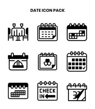 Date DuoTone Graphics Icons Pack Stock Illustration