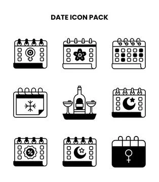 Date DuoTone Graphics Icons Pack 库存插图