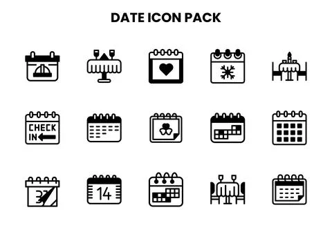 Date DuoTone Scalable Icons Pack Stock Illustration