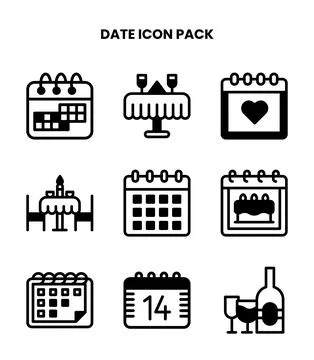 Date DuoTone Scalable Icons Pack Stock Illustration