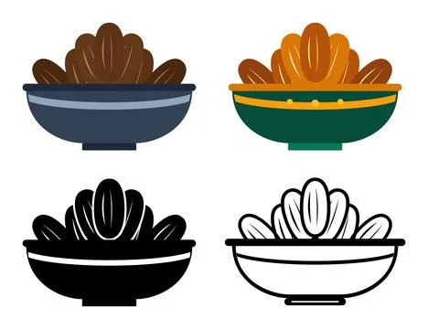 Date Fruit in Bowl Element, Ramadan Food Stock Illustration