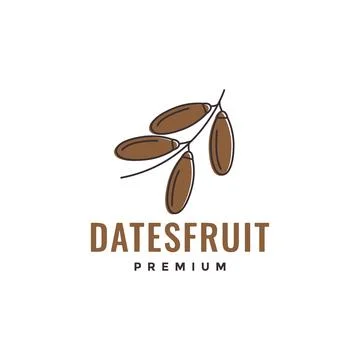 Date fruit fresh sweet from trees logo design vector icon illustration templa Illustrazione stock