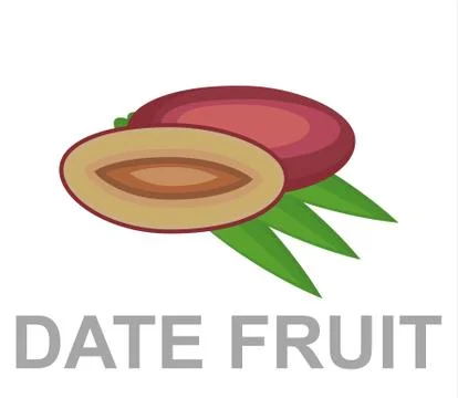 Date fruit icon entirely Stock Illustration