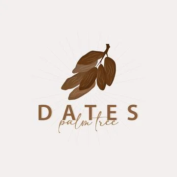 Date Fruit Logo, Elegant Minimalist Premium Design, Sweet Date Fruit Logo T.. Illustrazione stock