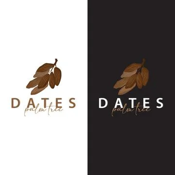 Date Fruit Logo, Elegant Minimalist Premium Design, Sweet Date Fruit Logo T.. Stock Illustration