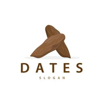 Date Fruit Logo, Elegant Minimalist Premium Design, Sweet Date Fruit Logo T.. Illustrazione stock