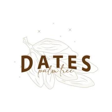 Date Fruit Logo, Elegant Minimalist Premium Design, Sweet Date Fruit Logo T.. Illustrazione stock