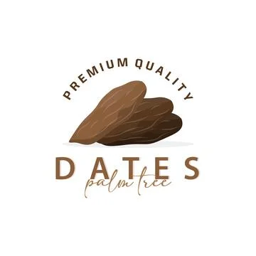Date Fruit Logo, Elegant Minimalist Premium Design, Sweet Date Fruit Logo T.. Stock Illustration