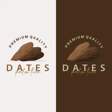 Date Fruit Logo, Elegant Minimalist Premium Design, Sweet Date Fruit Logo T.. Stock Illustration